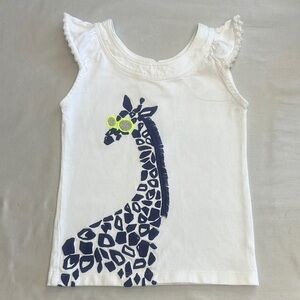 Gymboree White and Blue Giraffe Print Tank Tops